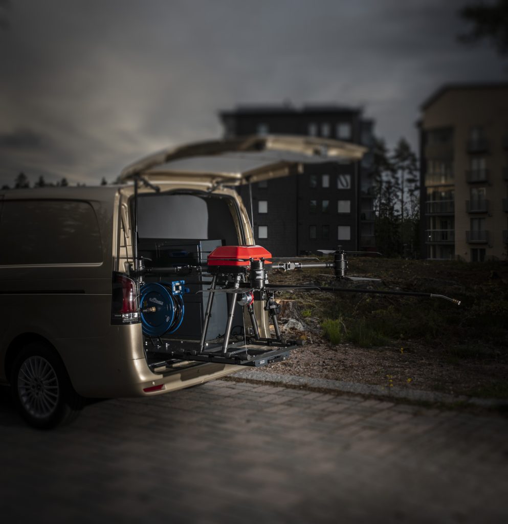 Rescue Drones field deployment — operational drone in mobile setup